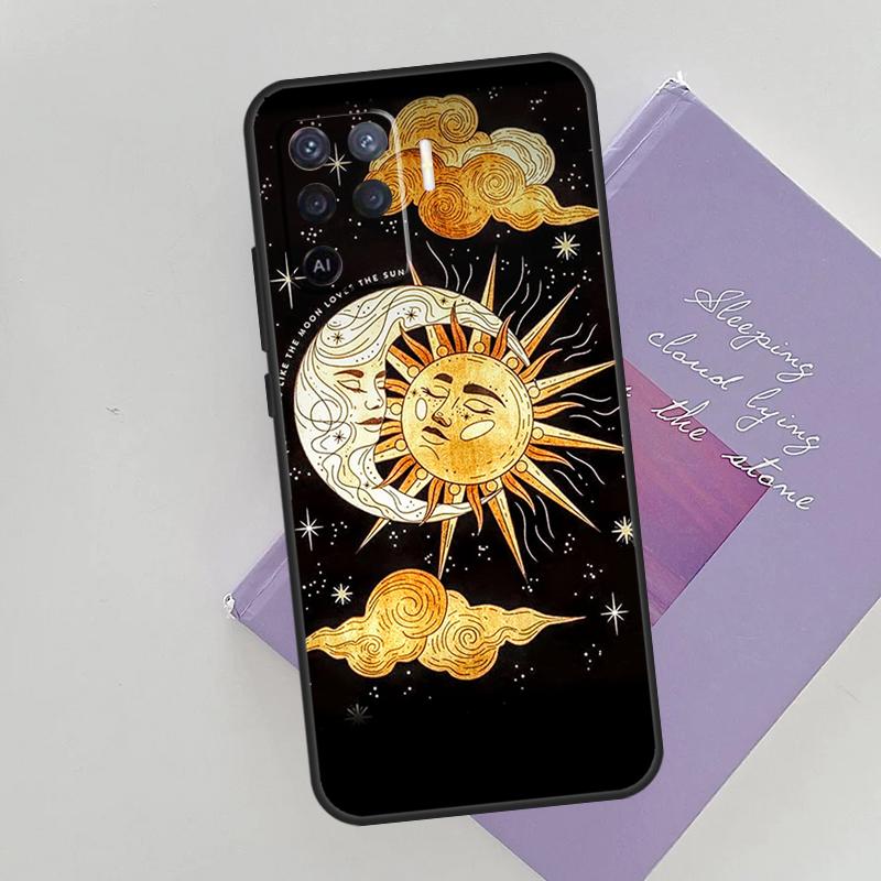 

Забавный чехол для телефона с изображением лица Солнца и Луны для Oppo A54 A74 A94 A15 A16 A17 A52 A72 A76 A96 A57 A58 A78 A98 A53S OPPO A58 4G