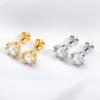 Smyoue 2ct Round Cut D Color Moissanite Earring Studs for Women 100% 925  Silver Lab Diamond Ear Stud White Gold Plated