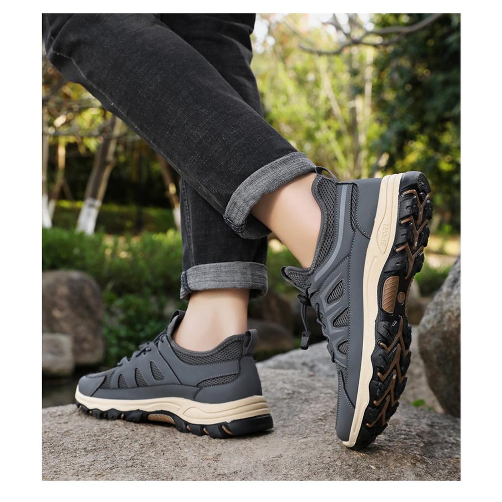 Men's Shoes, Sports Shoes, Summer New Breathable Running Shoes, Soft Soled Comfortable Thick Soled Shoes, Outdoor Wear-resistant Hiking Shoes