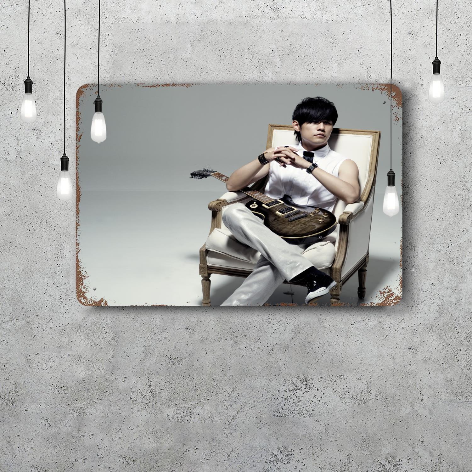 

Jay Chou Decor Vintage Metal Signs Tin Signs Captain Poster Decor for Bar Pub Club Man Cave Wall Decoration 20x30cm（7.8x11.8inch）