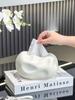 Concavo-convex Ceramic Tissue Box Desktop Decoration Creative Tissue Storage Box Modern Napkin Tissue Holder Home Decoration