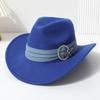 European, American and Western Cowboy Hat Tibetan Cowboy Hat Ribbon Rhinestone Jazz Hat Felt Hat