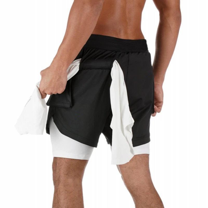 New Sports Lace-Up Shorts Men'S Summer Sports Fitness Double-Layer Breathable Shorts For Men