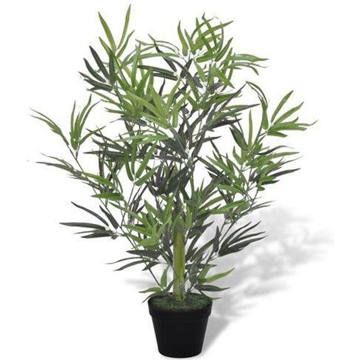 Plante artificielle - vidaXL - Bambou - 80 cm - Pot inclus - Aspect réaliste et durable
