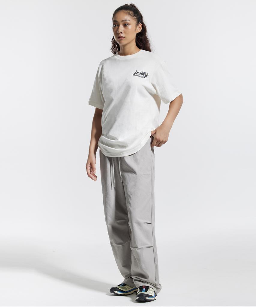 CREAM SODA LAB Basketball Short Sleeve T-Shirt Oversized Ivory Black