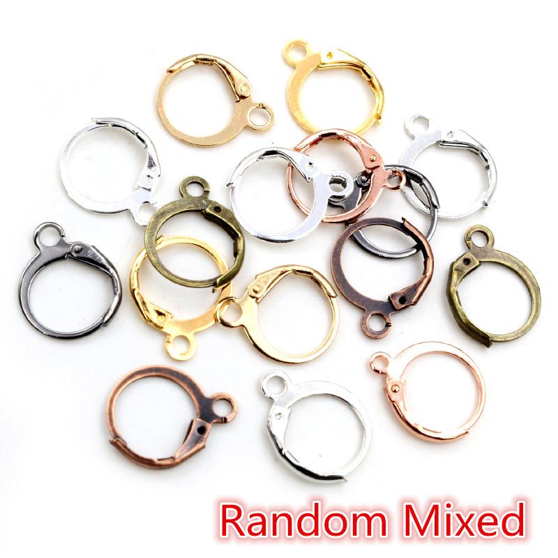 30-50pcs Fashion Bronze Rhodium Gold Silver Plated French Earring Hooks Wire Settings DIY Jewelry Making Findings Accessories