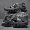 Fashion Sandals Men's Summer Outdoor Thick Soled Anti Slip Hollow Shoes Men's Water Wading Breathable Mesh Comfortable Beach Shoes