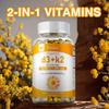 Vitamin D3+K2 Soft Capsules, Coconut Oil Base, Immune Support, Suitable for Both Men and Women.