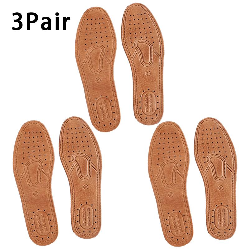

Real Cowhide Insole Leather Shoes Boots Shoe Inserts Soft Breathable Deodorant Anti-slip Template Shock Absorbing Insoles Sole 45