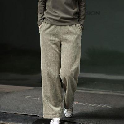 2026 Women's High Waist Plus Velvet Corduroy Straight Leg Pants - Versatile Loose Fit for Autumn/Winter