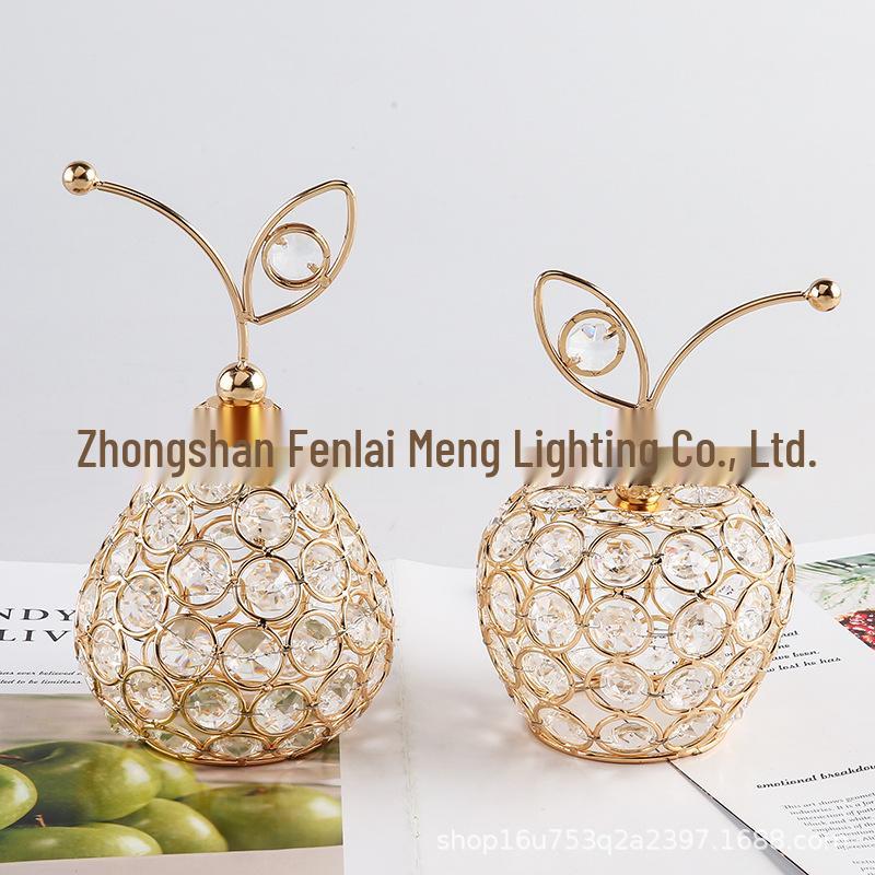 European Style Crystal Apple, Pear & Pineapple Ornaments for Home Decor