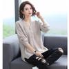 Women's V-neck Pullover Sweater Autumn New Style Loose and Thick Single Breasted Knitted Sweater