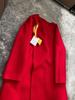 Designer Unregelmäßiger Ein-Knopf Doppelseitiger Chili-Roter Mantel