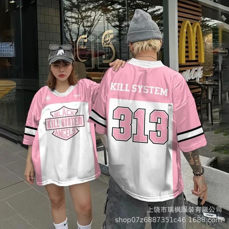 Mens Oversized Streetwear Hip Hop Graphic Tee - Loose Fit Cotton Short Sleeve T-Shirt Fall