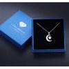 CUOKA MIRACLE Moonstone Necklace Moon Star Necklace 925 Sterling Silver Crescent Moon and Star Pendant Necklace Synthetic Rainbow Moonstone Star Moon