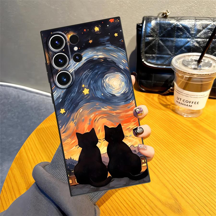 Funda Phone Cover Case for Samsung Galaxy S26 Ultra S23 S20 Ultra S10 S9 S25 Plus S24 Note 20 8 9 10 S21 FE Cartoon Cute Cat