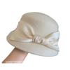 Top Hat Autumn and Winter Australian Woolen Flat Top Bow Fisherman Hat Autumn and Winter Elegant Basin Hat