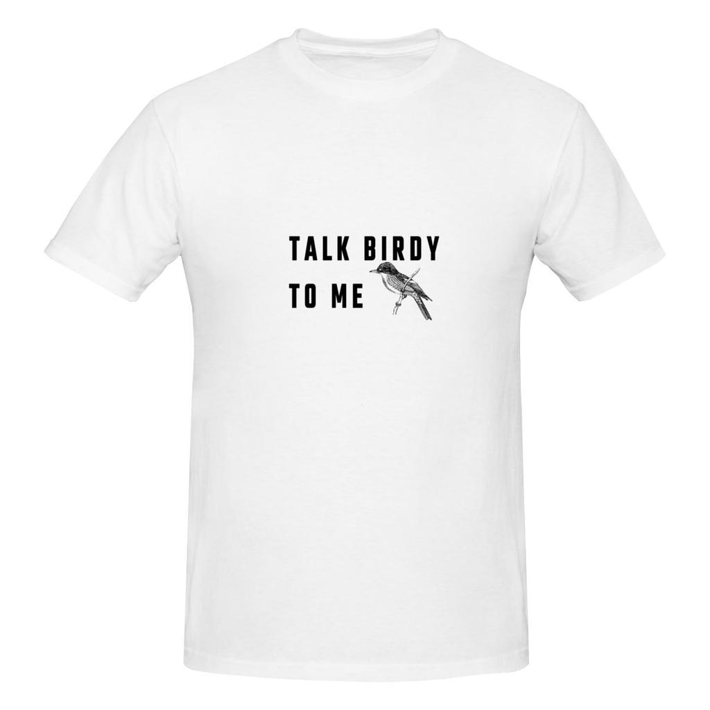 Talk Birdy To Me American Retro Tshirt Loose Lazy Basic Versatile Tees