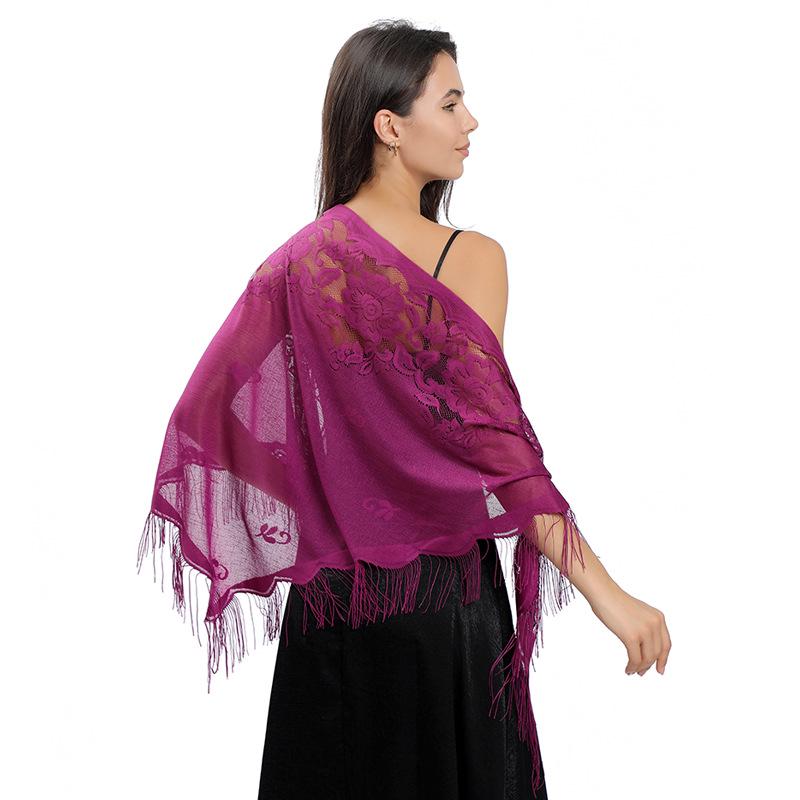 Elegant Lace Triangle Shawl for Brides and Bridesmaids: Perfect for Weddings and Evening Gowns