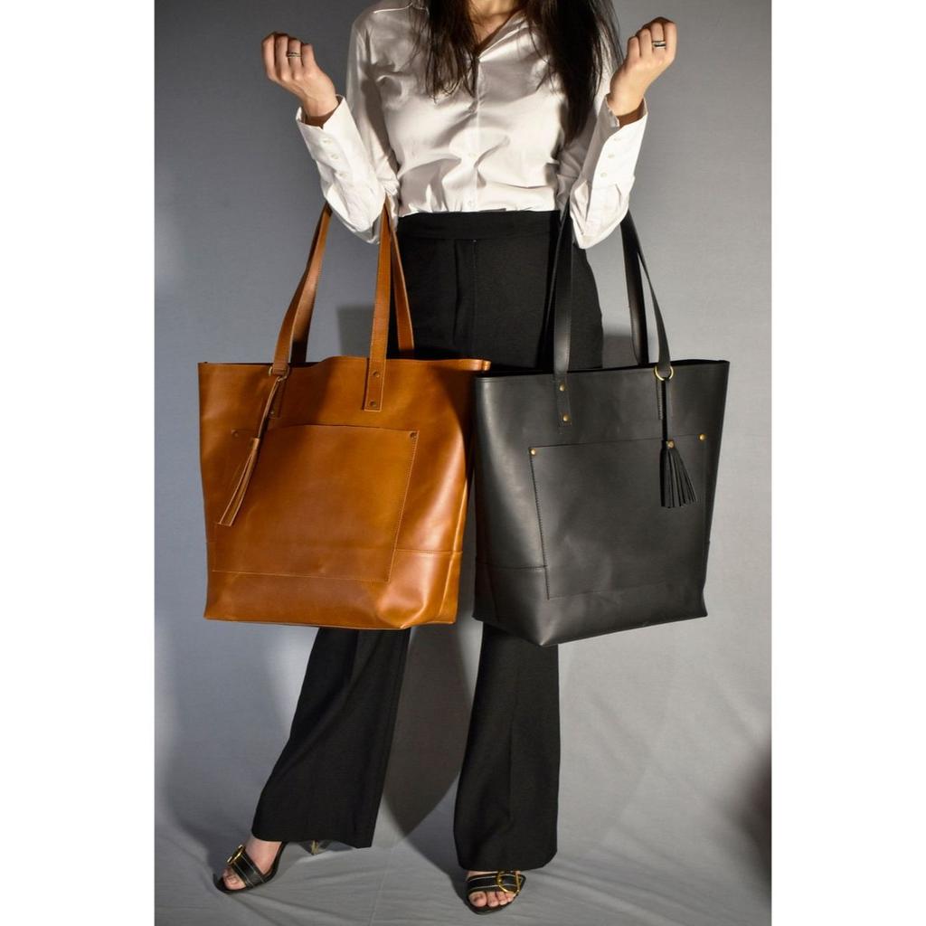 Leather Tote Bag for Women Zipper Black Leather Tote Bag Work Bag Anniversary Gifts for Her Woman Leather Purse Shopper Tote Birthday Gift