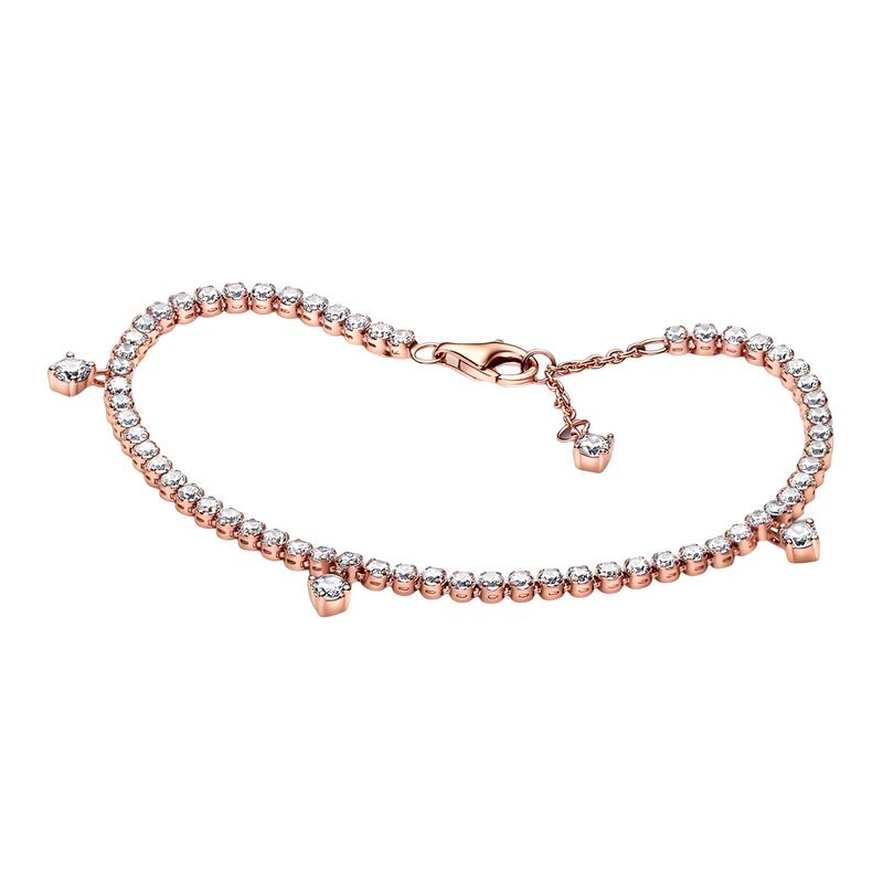 Pandora Shining Tennis Pendant Bracelet Women s Red 582401C01 серебряный