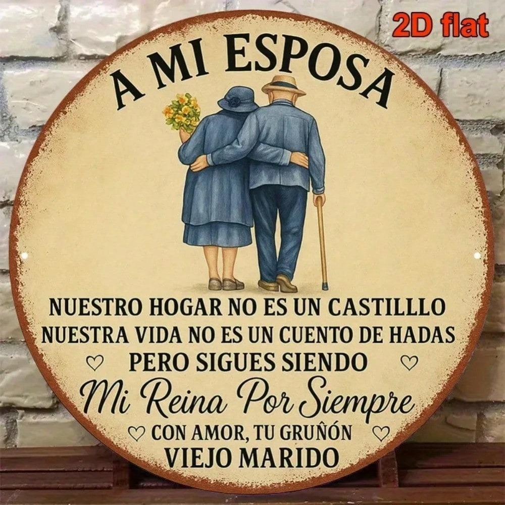 Vintage Mi Esposa Tin Sign Bilingual Spanish English Wall Art Rustic Home Decor Plaque For Wife