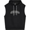 Skechers Printed Letter Knit Hooded Sleeveless Vintage American Sweatshirt Women Sweatshirt Carbon-Black L124U177-0018