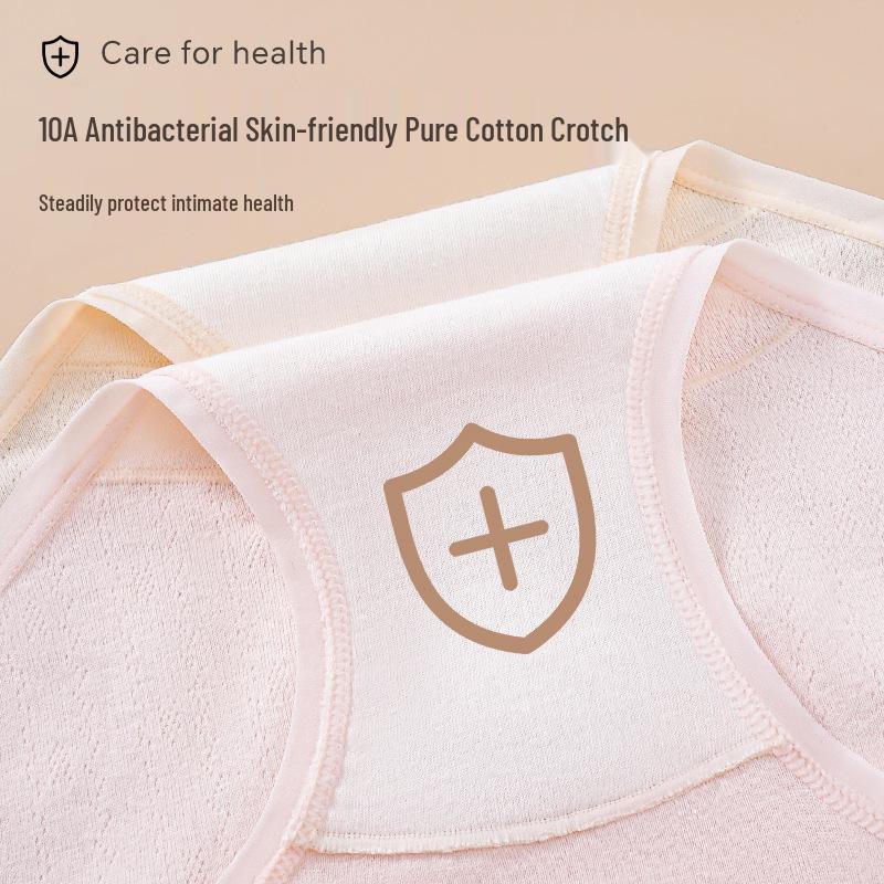 10A Women's Seamless Pure Cotton Antibacterial Briefs - Extended Crotch, Breathable, Plus Size, A Class
