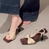 Fashion Elegant French Style Black High Heel Sandals with Fine Straps Women's Shoes 2025 Summer New Arrival Niche Fine Track Roman Shoes