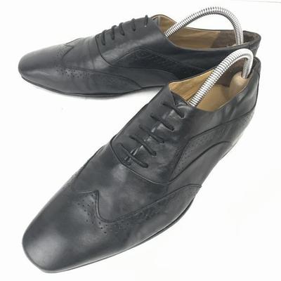 GEOX Italy Leather Wingtip 26.0 Black Dress Business shoes(USED)