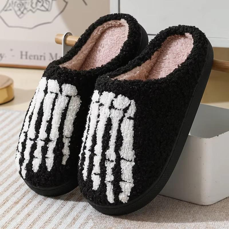 Slippers cotton slippers women winter christmas halloween cotton mop indoor home plush warm cotton slippers