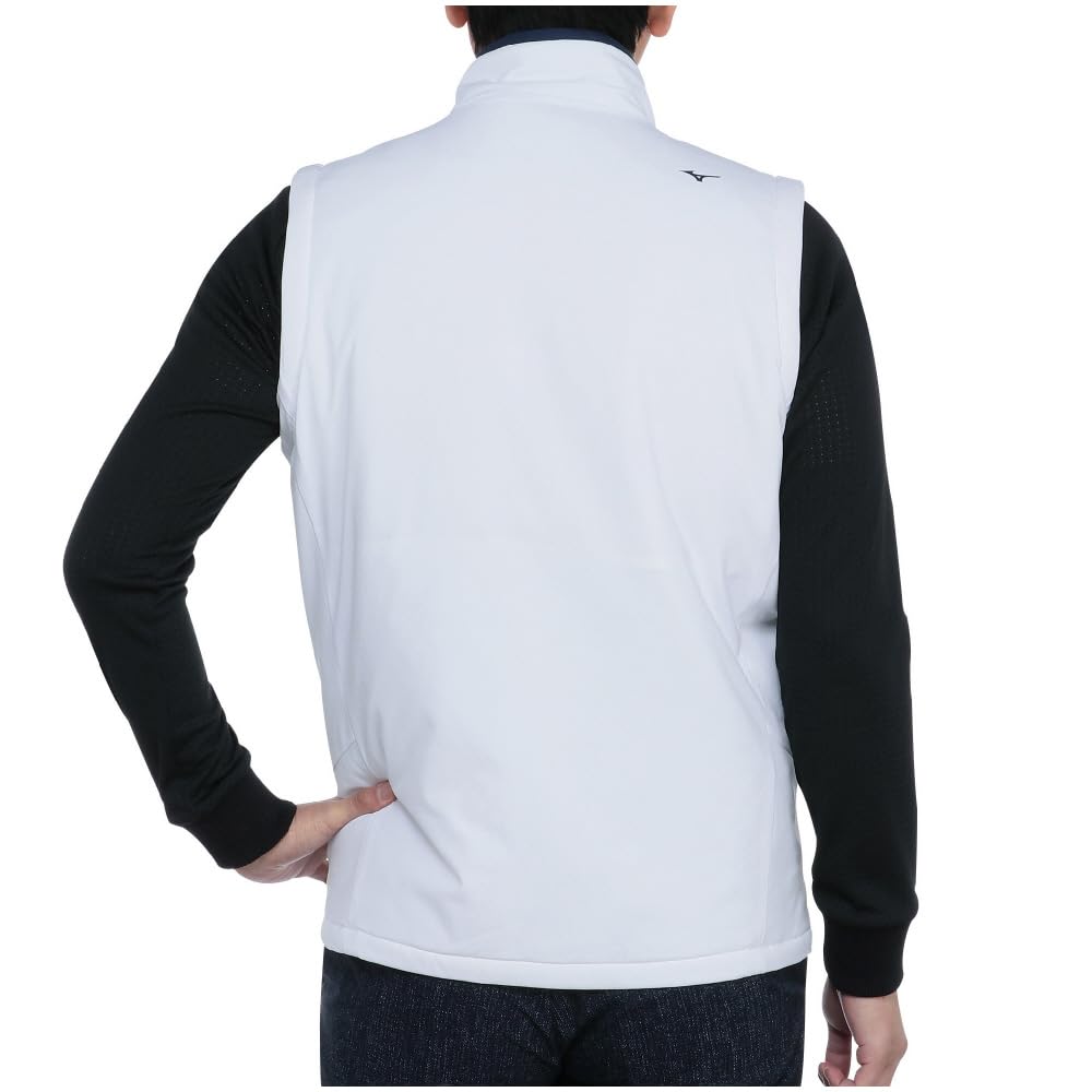 Mizuno Breath Thermo Golf with Removable Sleeves and Mizuno Move Tech E2MEB506 Jacket, Men's White, Heat-Generating Material,