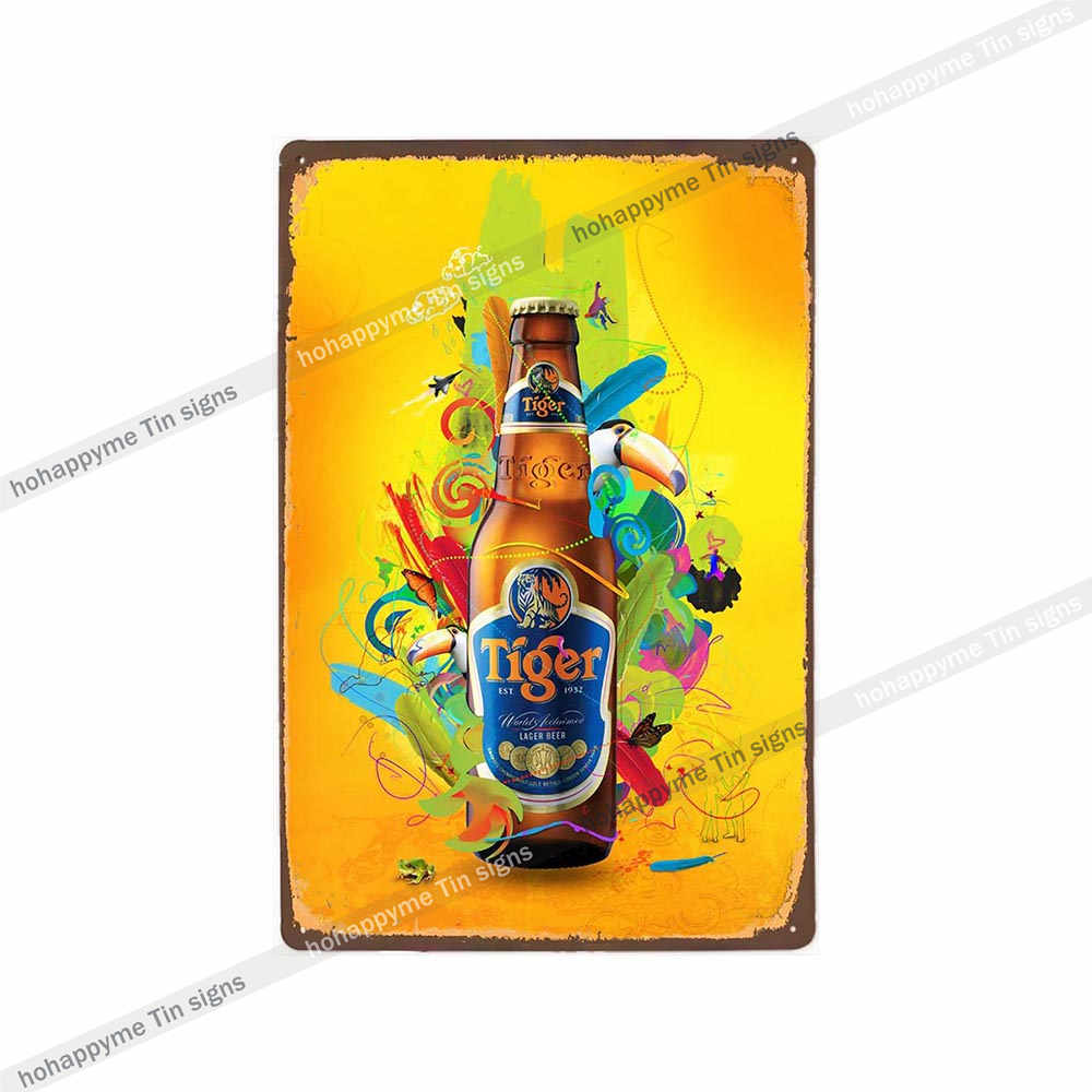 Home Decor Vintage Metal Poster Alcohol Brewing Beer Plates Decorative Bar Pub Club Wall Tin Painting Retro Plaque 20x30cm