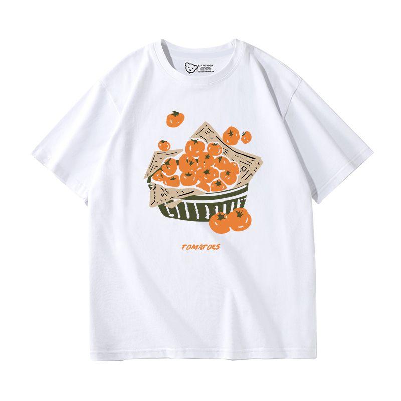 

A Basket of Persimmon Black Short sleeve T-shirt Women 2025 Summer New Plus size Half Sleeve Inner wear Bottoming Shirt White XL