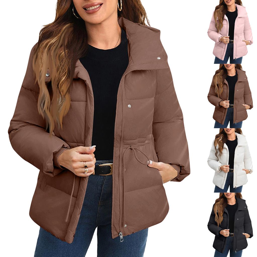 Women's Faux Suede Button Jacket Oversized Gathered Hem Short Length Coat Casual Vintage Outerwear With Pockets