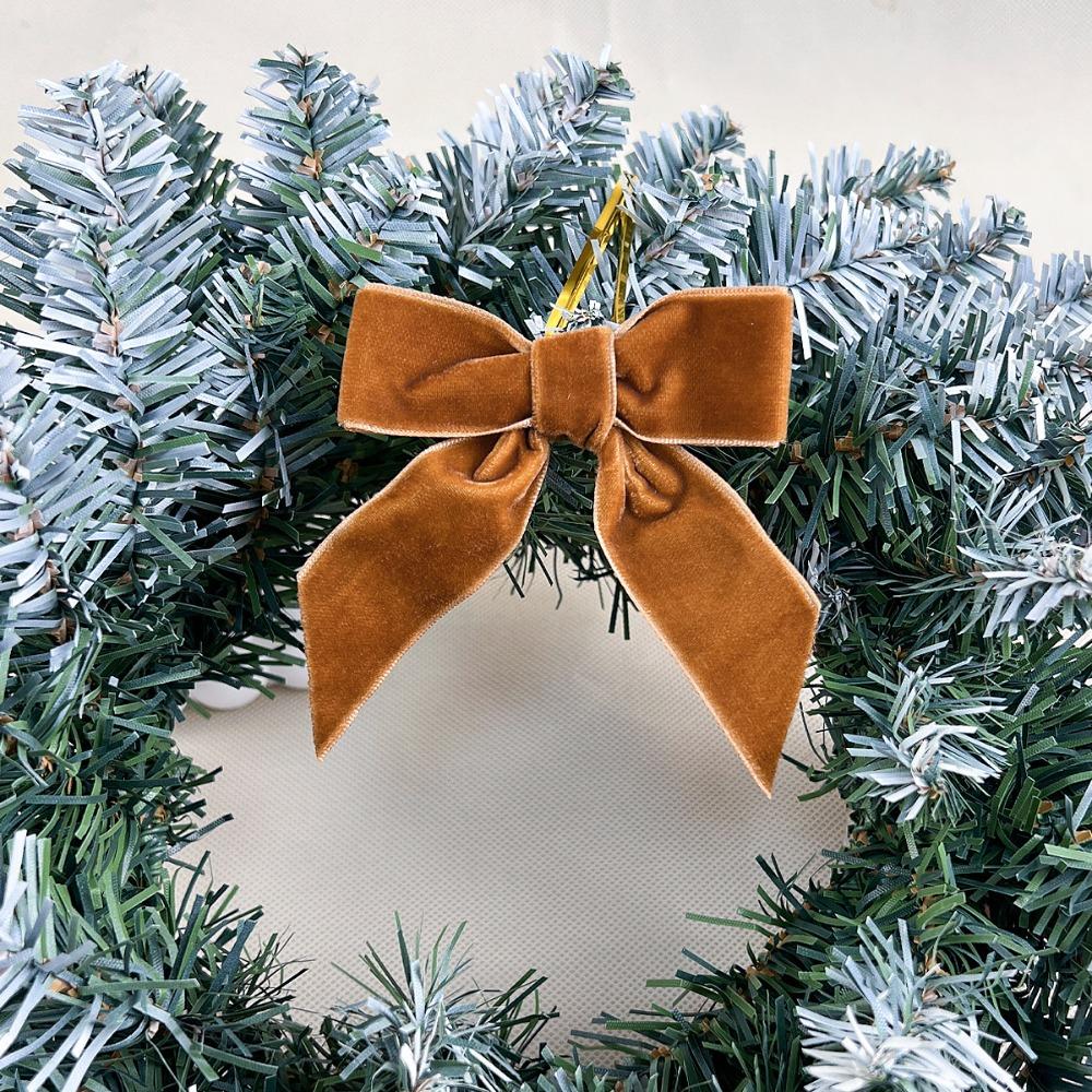 12pcs/set Vintage Christmas Tree Bows Velvet Red Velvet Ribbon Bow Usage Versatile Christmas Tree Decoration