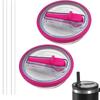 2pc 40oz New Threaded Suction Nozzle Cup Cover Roller Straw Replacement Cup Cover Splash Proof Cover Available In Multiple Colors