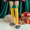 Coral Fleece Christmas Stockings Santa Claus Long Tube Socks Cartoon Hosiery  Children Stocking