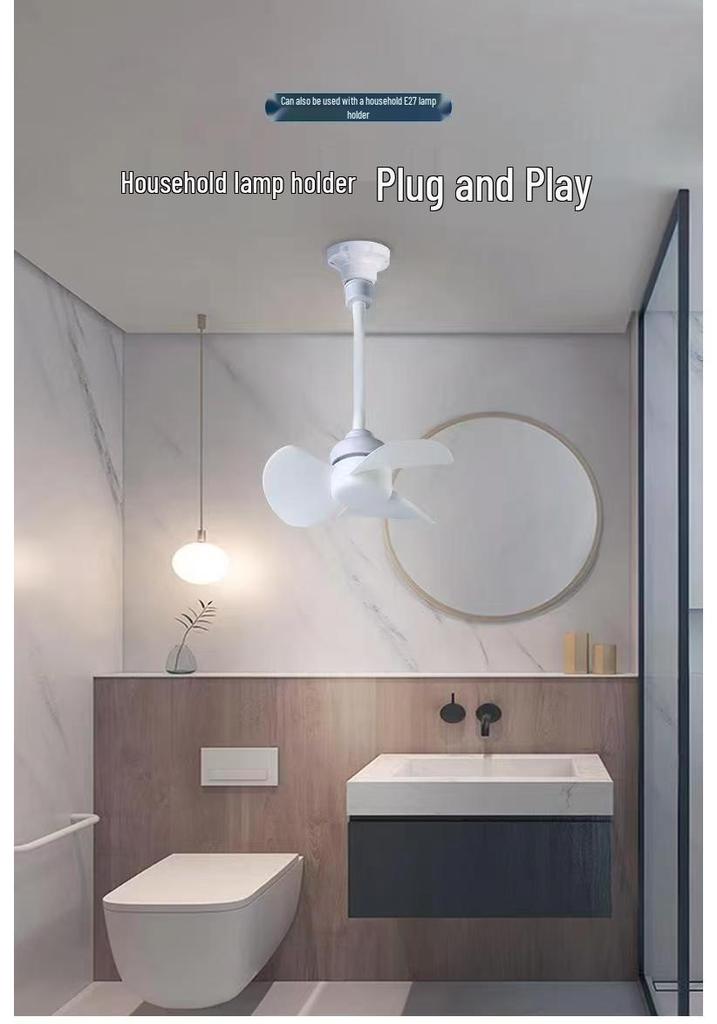 Multi-functional Socket Fan: Small Whirlwind Wall-mounted or Floor-standing Fan for Toilet and Kitchen
