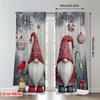 2pcs 2D flat printing High-Quality Christmas Curtains Christmas Gnomes Snow Scene Digital Printed Polyester Drapes Spring Use