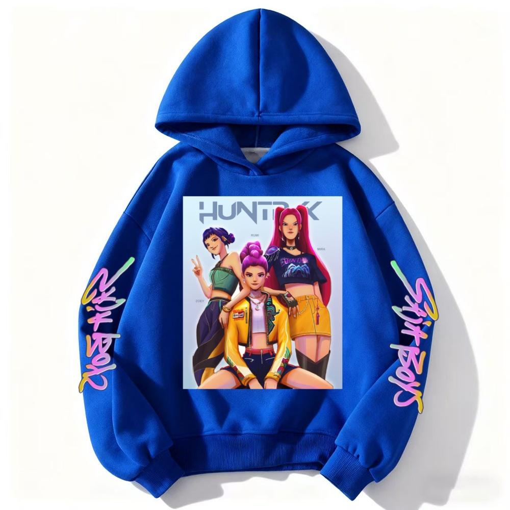 

K-pop Свитшот Девушки-охотницы на демонов Руми Мира Зои Милые толстовки Детский осенне-зимний пуловер Детская одежда с длинными рукавами Подарок 160