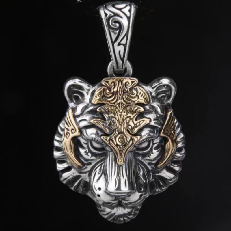 1pcs Vintage Necklace For Both Men And Women Fashion Trend Tiger Head Pendant Jewelry