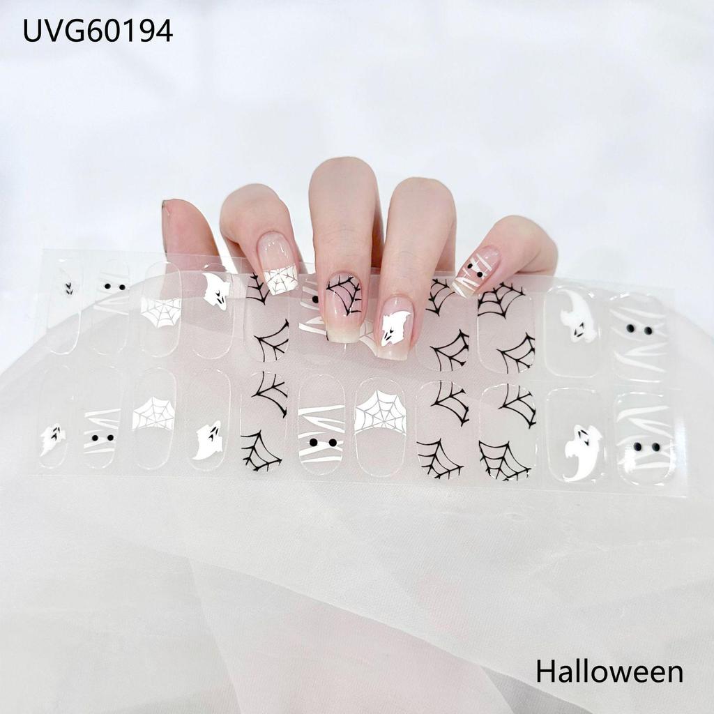 Transparent Nude UV Gel Nail Art Stickers: Semi-Cured, Semi-Baked Manicure Sheets