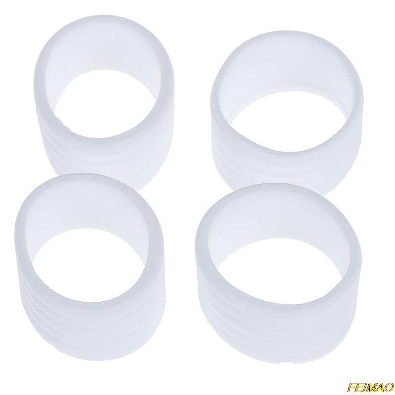 

4 Pcs Silicone Tennis Racket Grip Ring Handle Closure Rubber белый