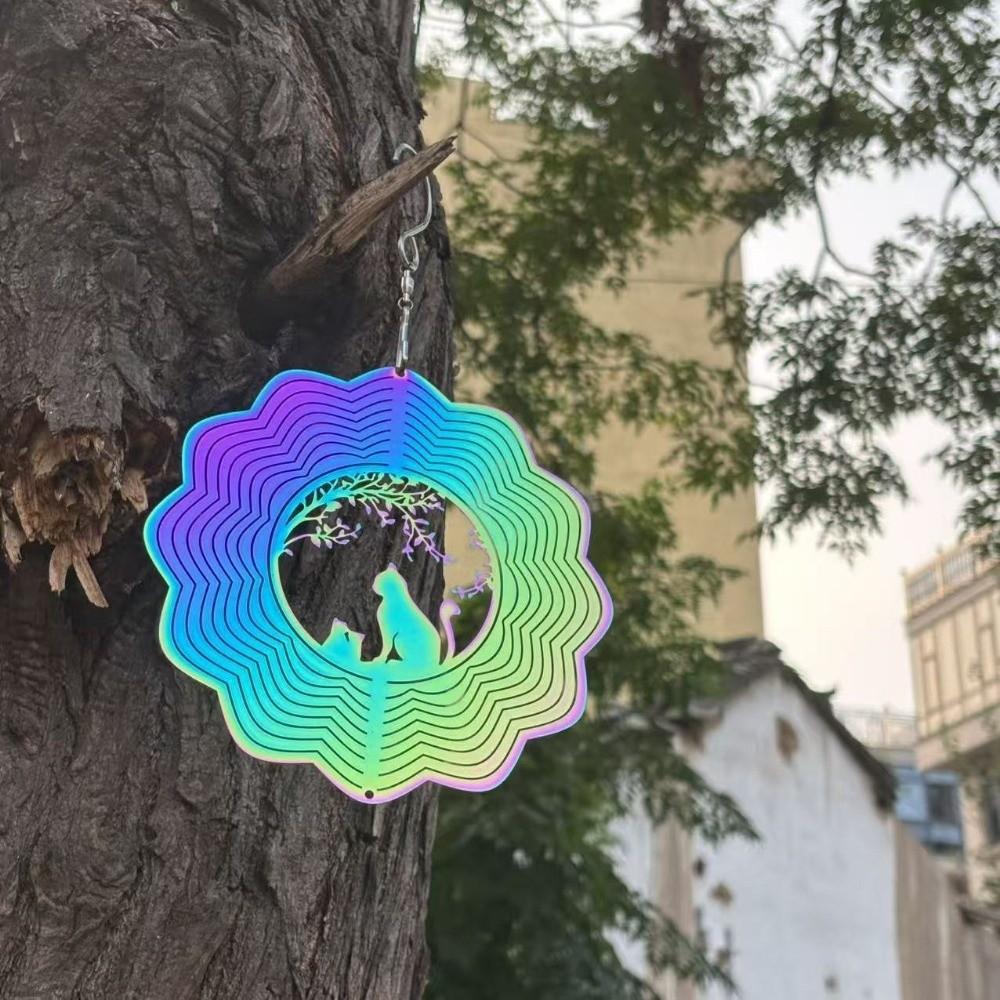 Gradient 3D Rotating Wind Chimes Colorful Butterfly Hanging Ornaments Wind Spinner Catcher  Home