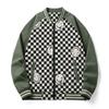 Spring Autumn Jacket Sports Stand Collar Jacket Teen Printed Plaid Jacket
