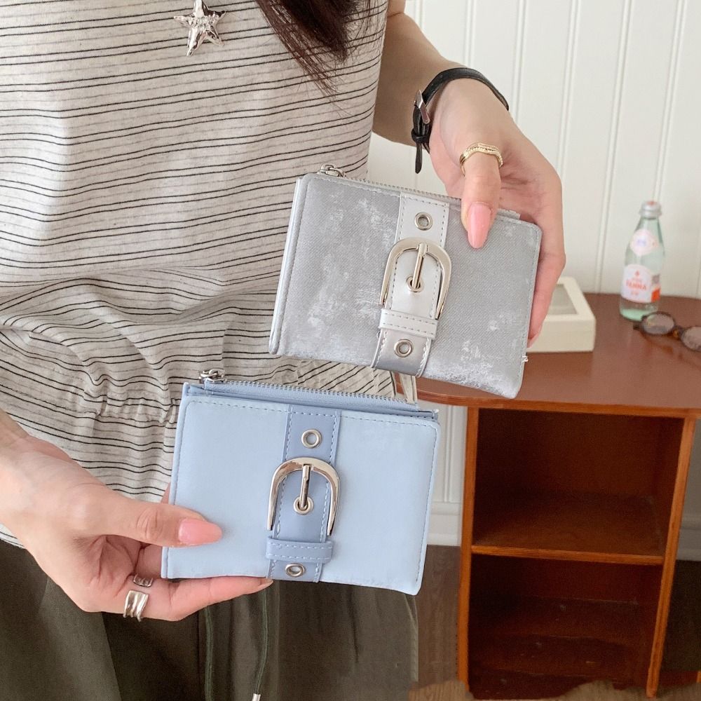Metal Buckle Rivet Wallet Korean Style Card Bag Portable Coin Purse Card Storage Bag