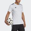 Adidas Team Icon 23 Geometric Pattern V-Neck Short Sleeve Soccer Jersey Men Tops White HR2630