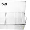 Clear Food Container with Lid Clip Spoon 5 Compartments Outdoor Picnic Fruits Vegetables Freshness Keeping Spice Condiment Storage Box Divided Tray