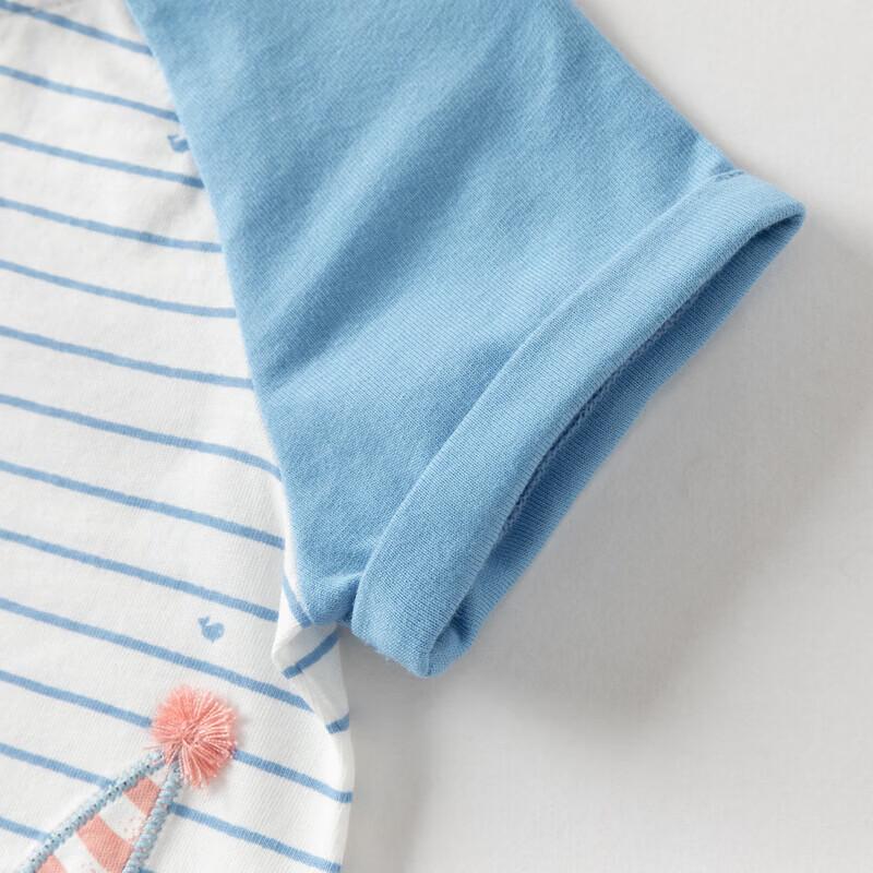 DAVE&BELLA Baby Boy Striped Summer Romper